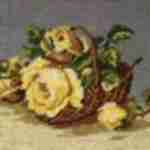 Basket with yellow roses